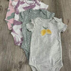 Carter's Girls' Printed Short Sleeve One-Piece Bodysuits